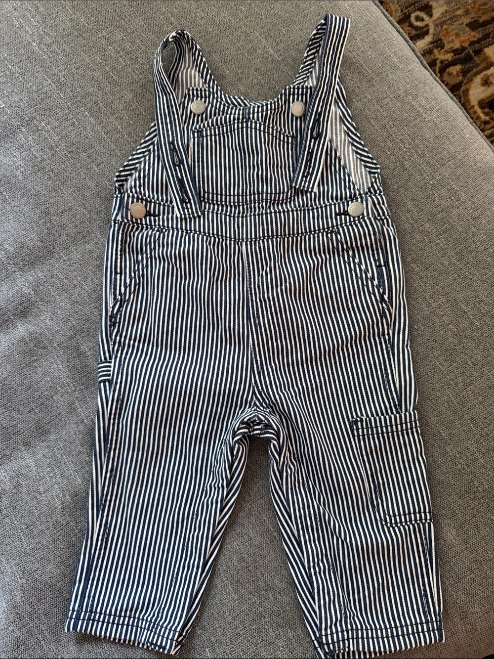 Old Navy Navy and White Striped Kids Overalls
